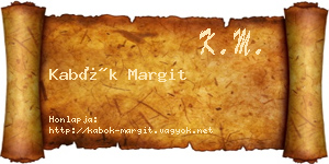 Kabók Margit névjegykártya